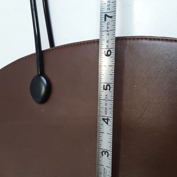 Vintage Women's Brown Faux Leather Atomic Shoulder Handbag - Picture 11 of 12